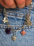 Bracelet "Spontanée" – Améthyste, Rhodonite & acier inoxydable