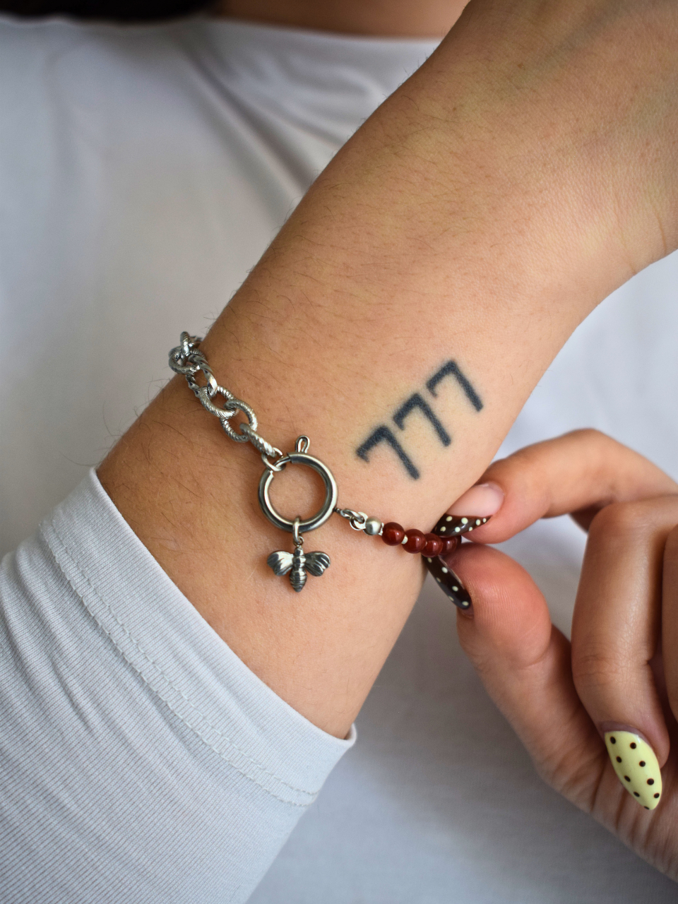Bracelet "Ambitieuse" – Cornaline & acier inoxydable