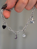 Bracelet "Honnête" – Cristal de roche, Onyx & acier inoxydable